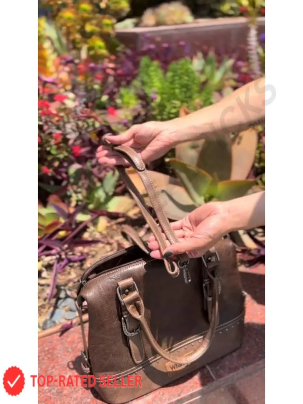 Western Barrel Satchel Hobo Purse with Faux Leather and Detachable Strap